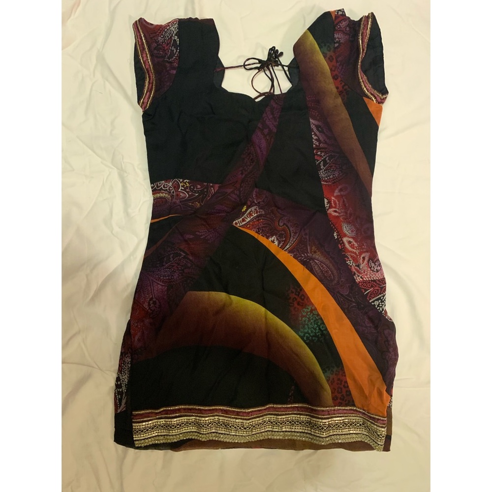 Black and orange blouse